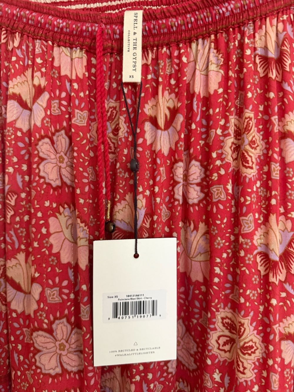 Spell & The Gypsy Collective Poinciana Maxi Skirt in Cherry NWT - Picture 4 of 7